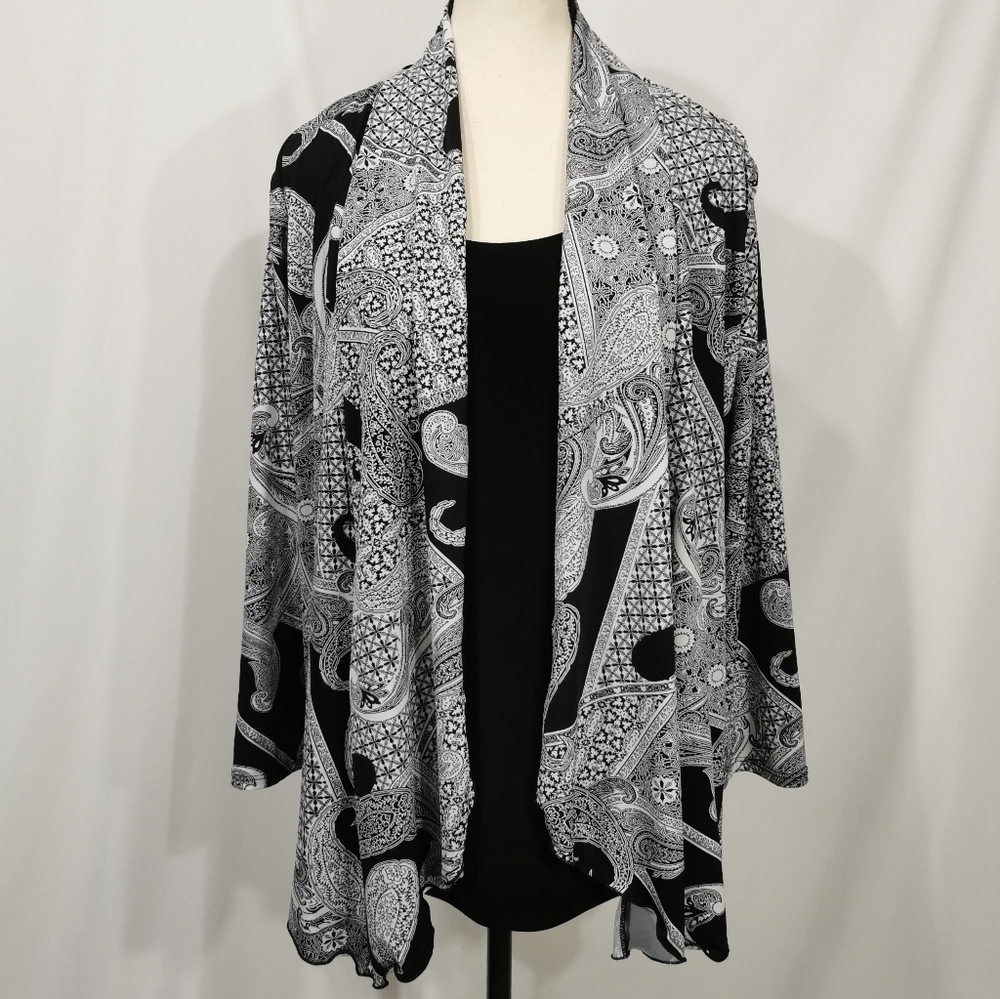 Vintage Vamp Duster Style Blouse w/ Attached Tank - Sz L/XL Open To Offers